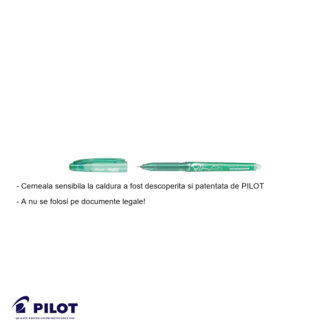 Roller 0.5mm verde Pilot FriXion Ball, cerneala termosensibila stergibila, pentru birou si scoala [1]