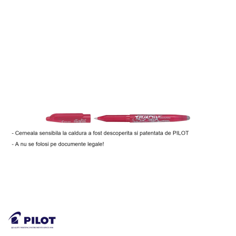 Roller 0.7mm roz Pilot FriXion Ball, cerneala termosensibila, cu radiera inclusa [1]