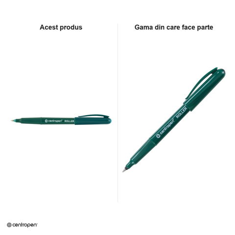 Roller Centropen 4615 F cu capac, varf 0.3 mm, verde [3]