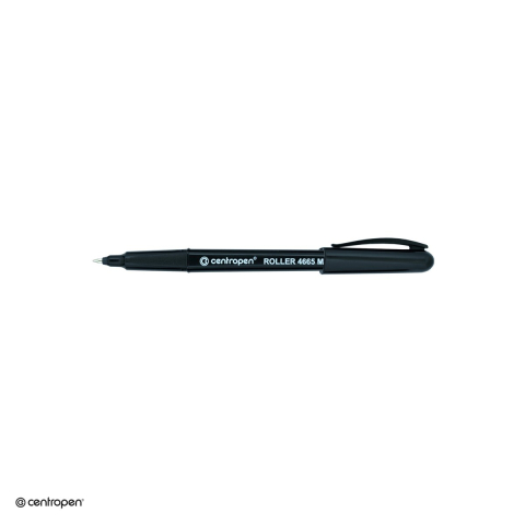 Roller Centropen 4665 M cu capac, varf metalic 0.6 mm, negru [3]
