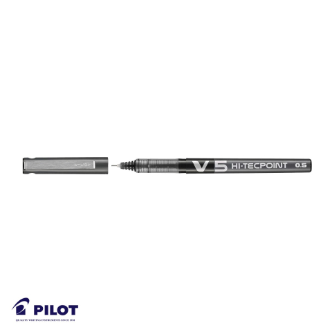 Roller cu cerneala lichida Pilot Hi-Tecpoint V5, varf 0.5mm, negru, pentru scriere precisa si constanta [3]