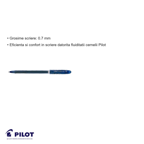 Roller cu gel albastru Pilot Super Gel 0.7mm, scriere fluida, pentru birou si scoala [2]