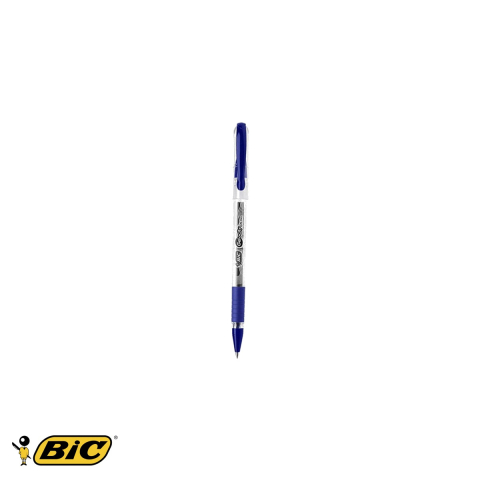 Birotica papetarie - Roller cu gel Bic Gelocity Stic, varf 0.5 mm, cerneala albastra, grip cauciuc, pentru scriere fina