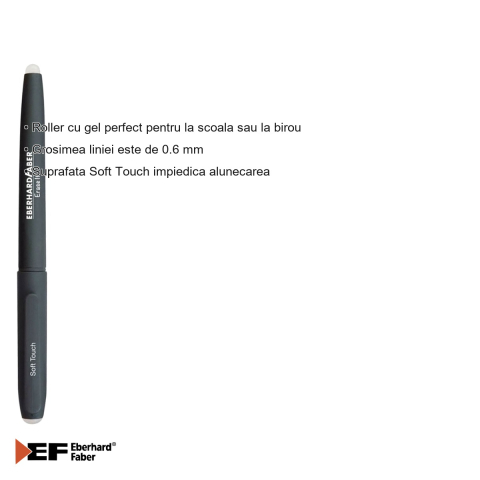 Roller cu gel Eberhard Faber Erase It!, cerneala stergabila, linie 0.6 mm, negru, pentru scoala si birou [2]