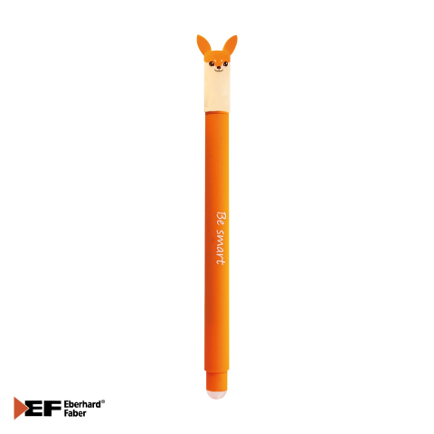 Birotica papetarie - Roller cu gel erasable Eberhard Faber Animal Erase It motiv vulpe, cerneala termosensibi la albastra 0.7 mm, pentru scoala si birou