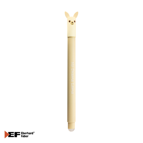 Birotica papetarie - Roller cu gel stergibil Eberhard Faber Animal Erase It, motiv lama, cerneala albastra 0.7 mm, pentru scoala si birou