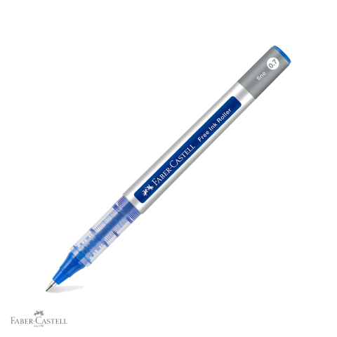 Rollere - Roller Faber-Castell Free Ink 0.7mm, scriere fina albastra, pentru birou si scoala
