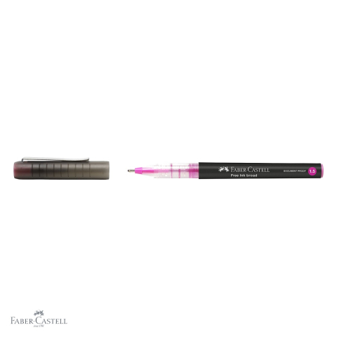 Roller Faber-Castell Free Ink roz, varf conic 1.5mm, scriere fluida tip B, pentru birou si scoala [3]