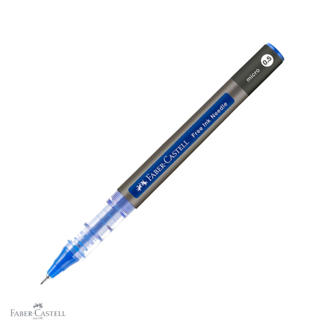 Rollere - Roller Faber-Castell Free Ink, varf ac 0.5mm, linie extra fina 0.2mm, cerneala albastra