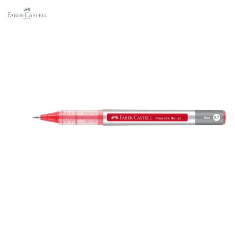 Roller Faber-Castell Free Ink, varf conic 0.7mm, cerneala rosie, scriere fina pentru birou si scoala [4]