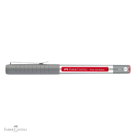 Roller Faber-Castell Free Ink, varf conic 0.7mm, cerneala rosie, scriere fina pentru birou si scoala [3]