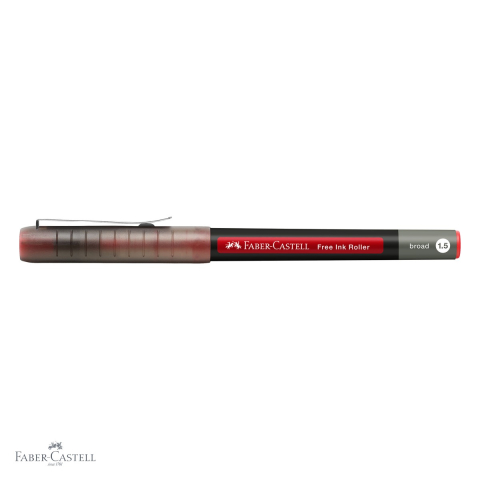 Roller Faber-Castell Free Ink, varf conic 1.5mm, linie lata B, cerneala rosie, pentru scriere fluida si confortabila [3]