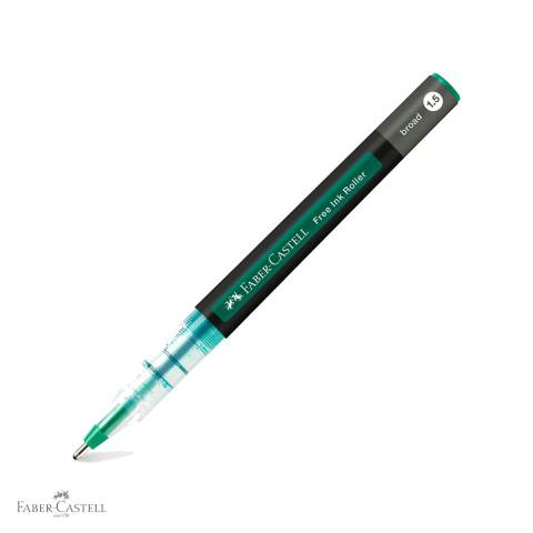Rollere - Roller Faber-Castell Free Ink verde, varf conic 1.5mm, scriere larga si fluida