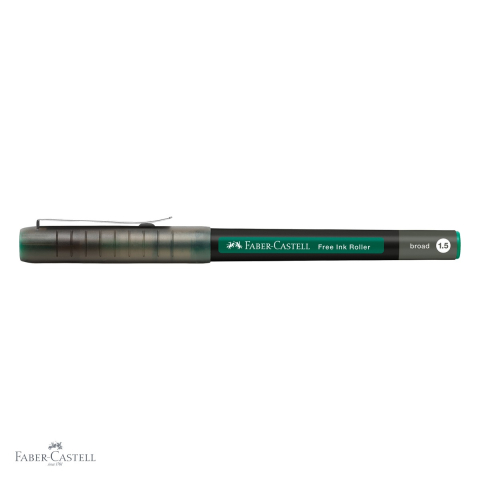 Roller Faber-Castell Free Ink verde, varf conic 1.5mm, scriere larga si fluida [3]