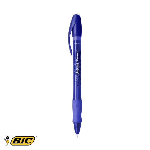 Birotica papetarie - Roller gel erasable Bic Gel-ocity Illusion 0.7mm, cerneala termosensibila albastra, reincarcabil