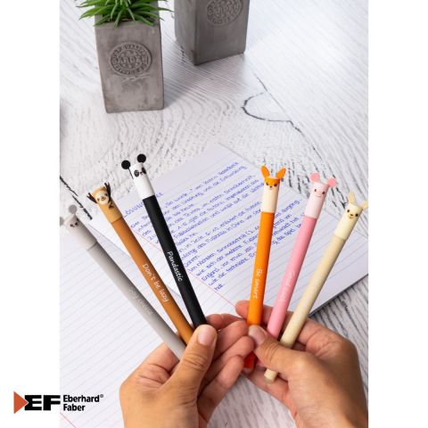 Roller gel erasable Eberhard Faber Animal Erase It motiv panda, cerneala termosensibila albastra 0.7 mm, pentru scoala si birou [3]