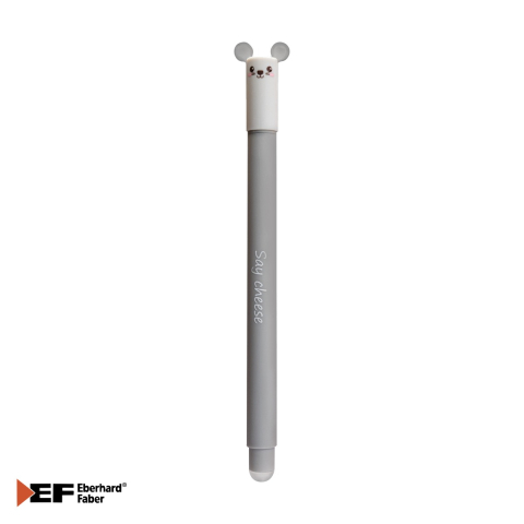 Birotica papetarie - Roller gel erasable Eberhard Faber Animal Erase It motiv soricel, cerneala termosensibila albastra 0.7 mm, pentru scoala si birou