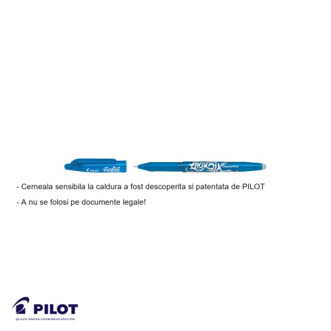 Roller Pilot FriXion Ball 0.7mm albastru deschis, cerneala termosensibila, scriere si stergere fara deteriorarea hartiei [1]