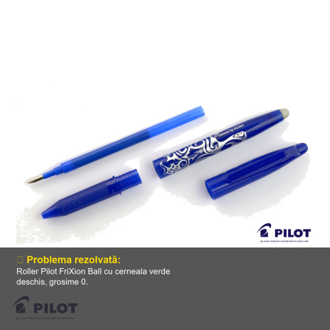 Roller Pilot FriXion Ball 0.7mm verde deschis, cerneala termosensibila, ideal pentru notite si schite [3]