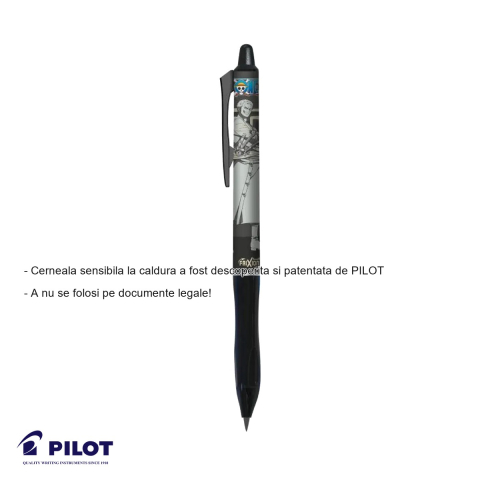 Roller Pilot Frixion Plus 0.7 mm negru, editie limitata One Piece, cerneala termosensibila [1]