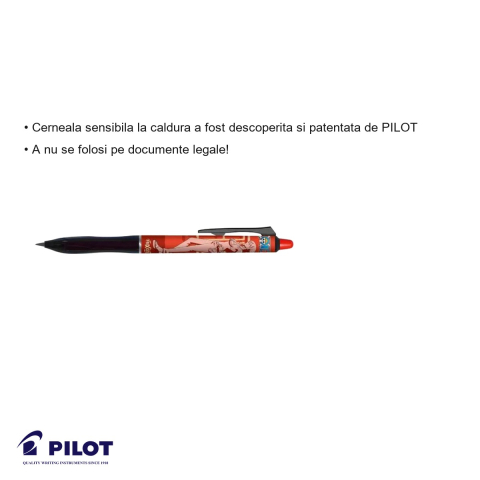 Roller Pilot Frixion Plus 0.7 mm rosu, editie limitata One Piece, cu mecanism si cerneala termosensibila [2]