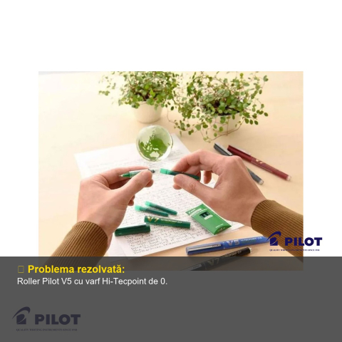 Roller Pilot Hi-Tecpoint V5, varf 0.5mm, cerneala lichida verde, pentru scriere precisa si confortabila [3]