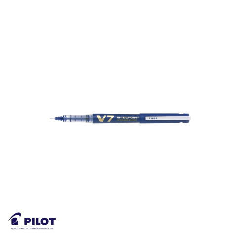 Birotica papetarie - Roller Pilot Hi-Tecpoint V7, varf 0.7mm, cerneala lichida albastra, pentru scriere precisa si confortabila