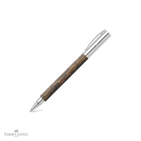 Rollere premium - Roller premium Faber-Castell Ambition Cocos, varf ceramic negru, corp din lemn de cocos, pentru scriere profesionala
