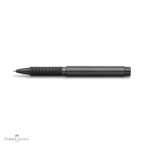Roller premium Faber-Castell Basic Black Carbon, corp negru cu accesorii cromate, cerneala neagra cu uscare rapida [3]