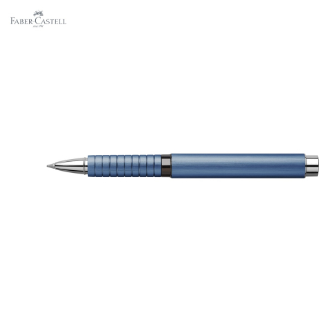 Roller premium Faber-Castell Essentio Aluminium, corp albastru cu accesorii cromate, pentru scriere fluenta la birou [4]