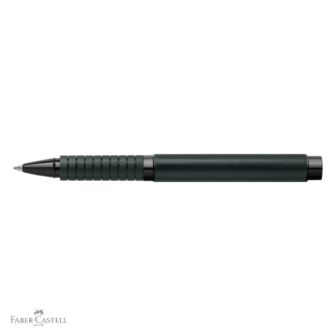Roller premium Faber-Castell Essentio Aluminium negru, corp metalic, cerneala neagra cu uscare rapida [3]