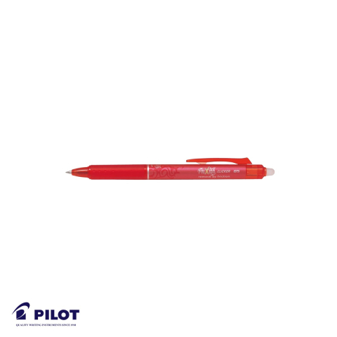 Birotica papetarie - Roller retractabil Pilot FriXion Clicker 0.5mm, cerneala rosie termosensibila, stergere fara urme