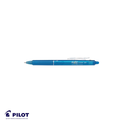 Birotica papetarie - Roller retractabil Pilot FriXion Clicker 0.7mm, cerneala albastru deschis, ergonomic si reincarcabil