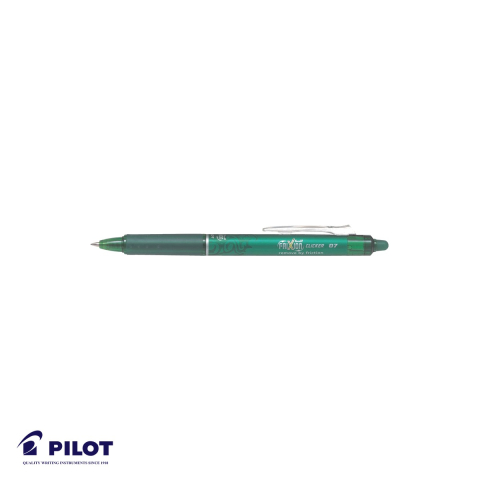 Birotica papetarie - Roller retractabil Pilot FriXion Clicker 0.7mm, cerneala verde termosensibila, pentru scris si sters