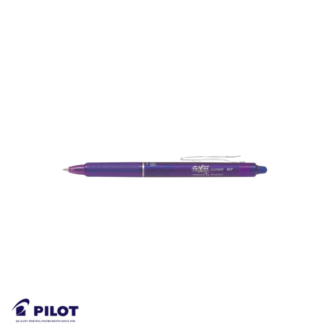 Birotica papetarie - Roller retractabil Pilot FriXion Clicker 0.7mm, cerneala violet termosensibila, reutilizabil si ergonomic