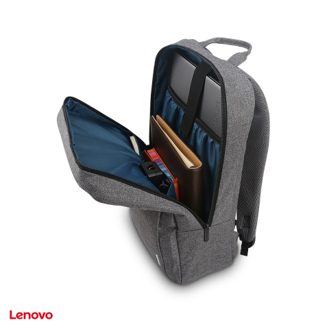 Rucsac laptop Lenovo 15.6-inch Laptop Casual Backpack B210 pentru laptop 15,6 inch, material respingator de apa, buzunar frontal cu acces rapid, gri, 4X40T84058 [4]