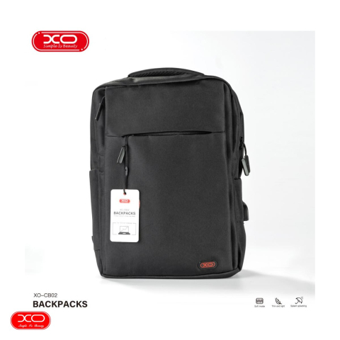 Genti si huse laptop - Rucsac laptop XO CB02, 15.6 inch, impermeabil, port USB, dimensiuni 420 x 290 x 115 mm, Negru