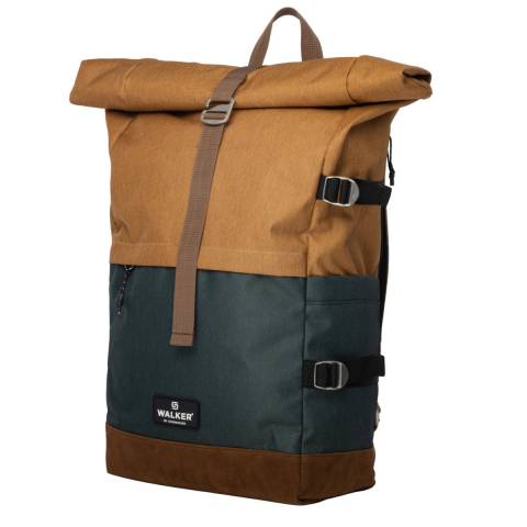 Bagaje si Accesorii - Rucsac lifestyle Roll Up Two, produs Walker by Schneiders, 29x45-64x17 cm, maro aluna - verde