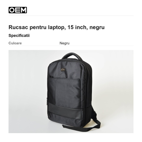 Rucsac pentru laptop, 15 inch, negru [2]