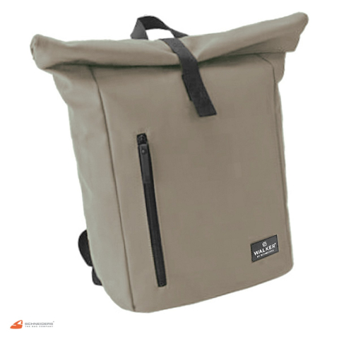 Rucsacuri urbane si sport - Rucsac rollup Walker by Schneiders Theo din piele ecologica, 30x45-52x13 cm, 17.5-20 l, bej