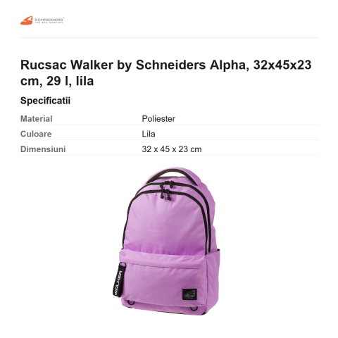 Rucsac Walker by Schneiders Alpha, 32x45x23 cm, 29 l, lila [2]