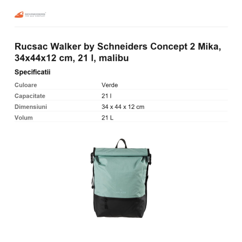 Rucsac Walker by Schneiders Concept 2 Mika, 34x44x12 cm, 21 l, malibu [2]