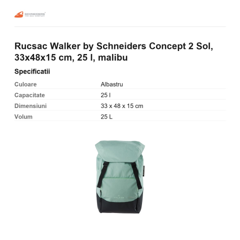 Rucsac Walker by Schneiders Concept 2 Sol, 33x48x15 cm, 25 l, malibu [2]