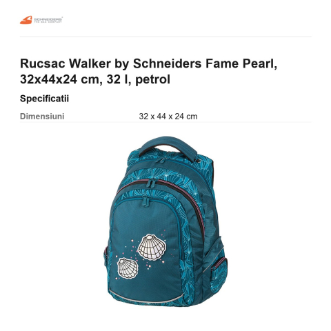 Rucsac Walker by Schneiders Fame Pearl, 32x44x24 cm, 32 l, petrol [2]