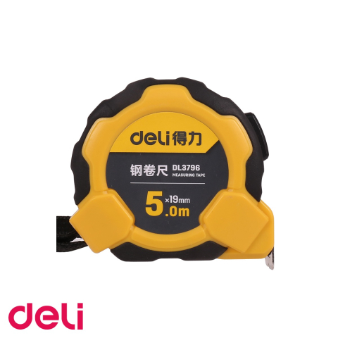 Instrumente masura - Ruleta de masurare Deli 5m x 19mm, carcasa cauciuc, blocare automata, pentru constructii si amenajari