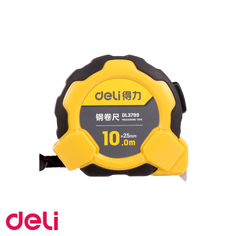 Instrumente masura - Ruleta de masurare Deli, banda otel 10m x 25mm, carcasa ABS rezistenta la socuri, pentru interior si exterior