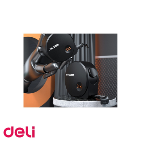 Ruleta de masurare Deli Home Series, banda otel carbon 3m x 16mm, carcasa ABS antiderapanta, negra [3]