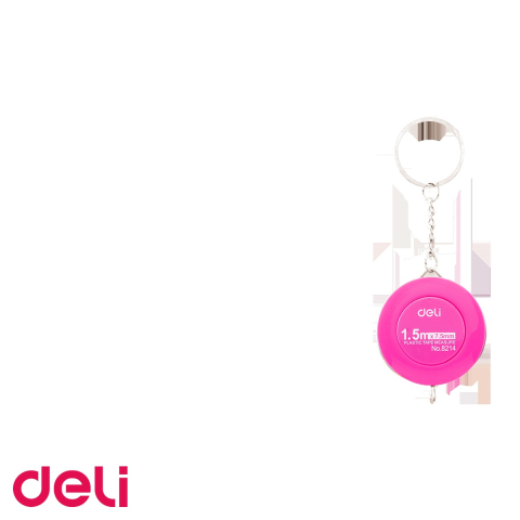 Ruleta tip breloc Deli, 7mm x 1.5m, dubla gradatie metric si inch, culori asortate [4]