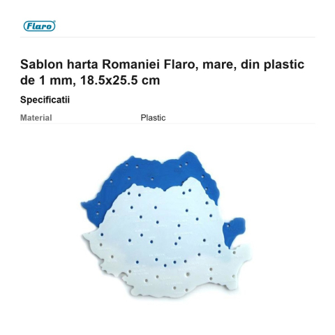 Sablon harta Romaniei Flaro, mare, din plastic de 1 mm, 18.5x25.5 cm [2]