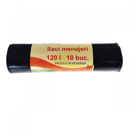 Menaj - Set 10 saci menajeri, 120 l, dimensiuni 70 x 105 cm, negri